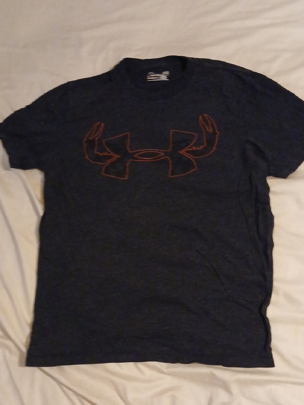Under Armour Men's Dark Navy Short Sleeve Tee with Orange Logo